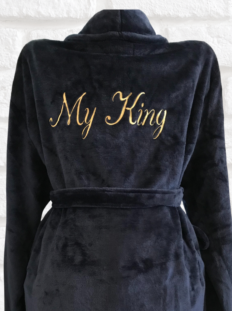 Mens Personalised Embroidered Non Hooded Dressing Gown