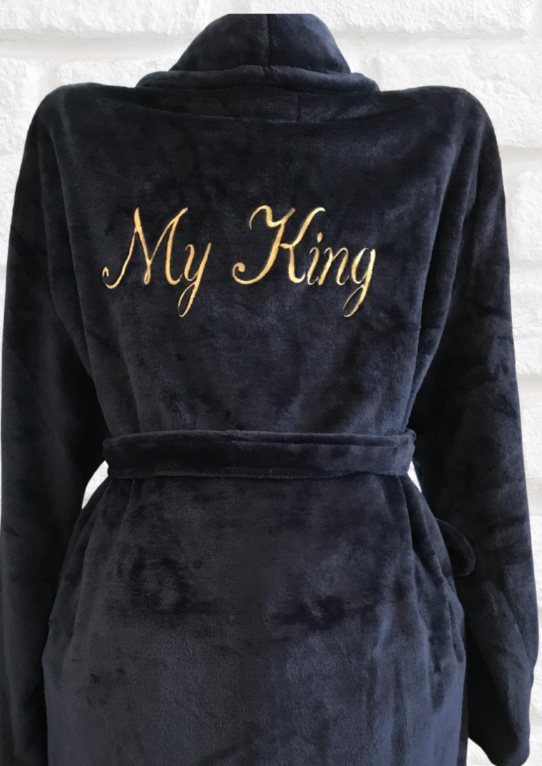 Mens Personalised Embroidered Non Hooded Dressing Gown