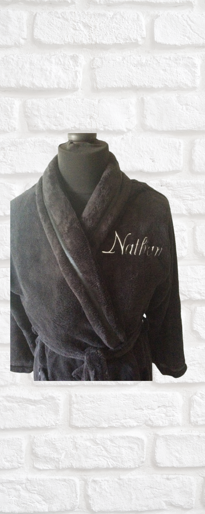 Mens Personalised Embroidered Non Hooded Dressing Gown
