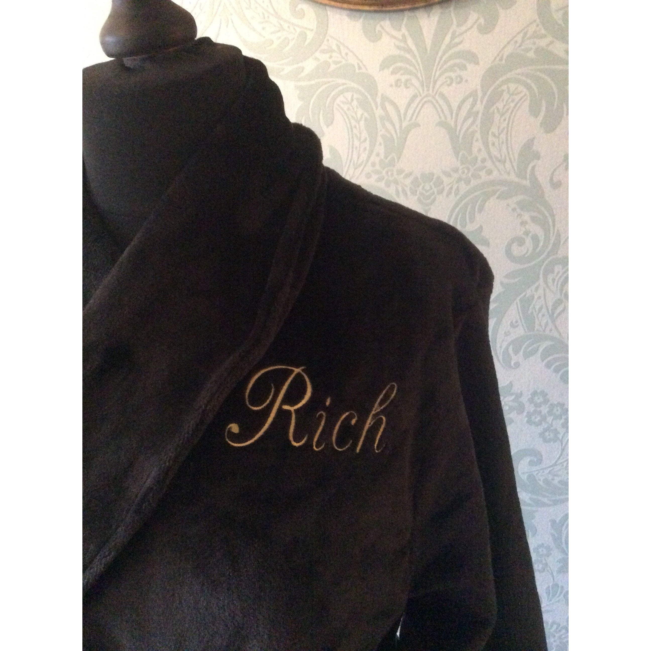 Mens Personalised Embroidered Non Hooded Dressing Gown Jolly