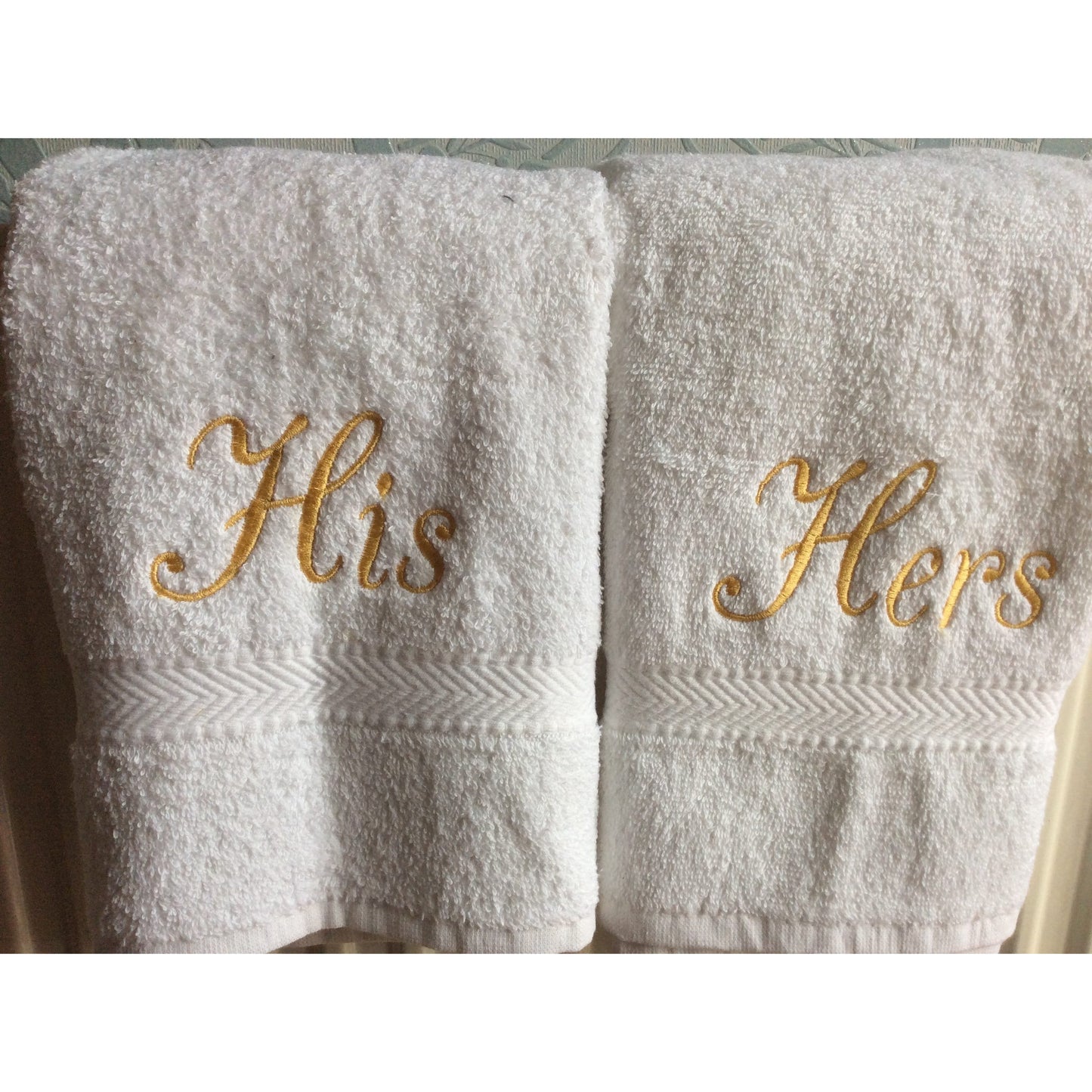 Premium Quality Extra Large Personalised Embroidered Towel Set of 2