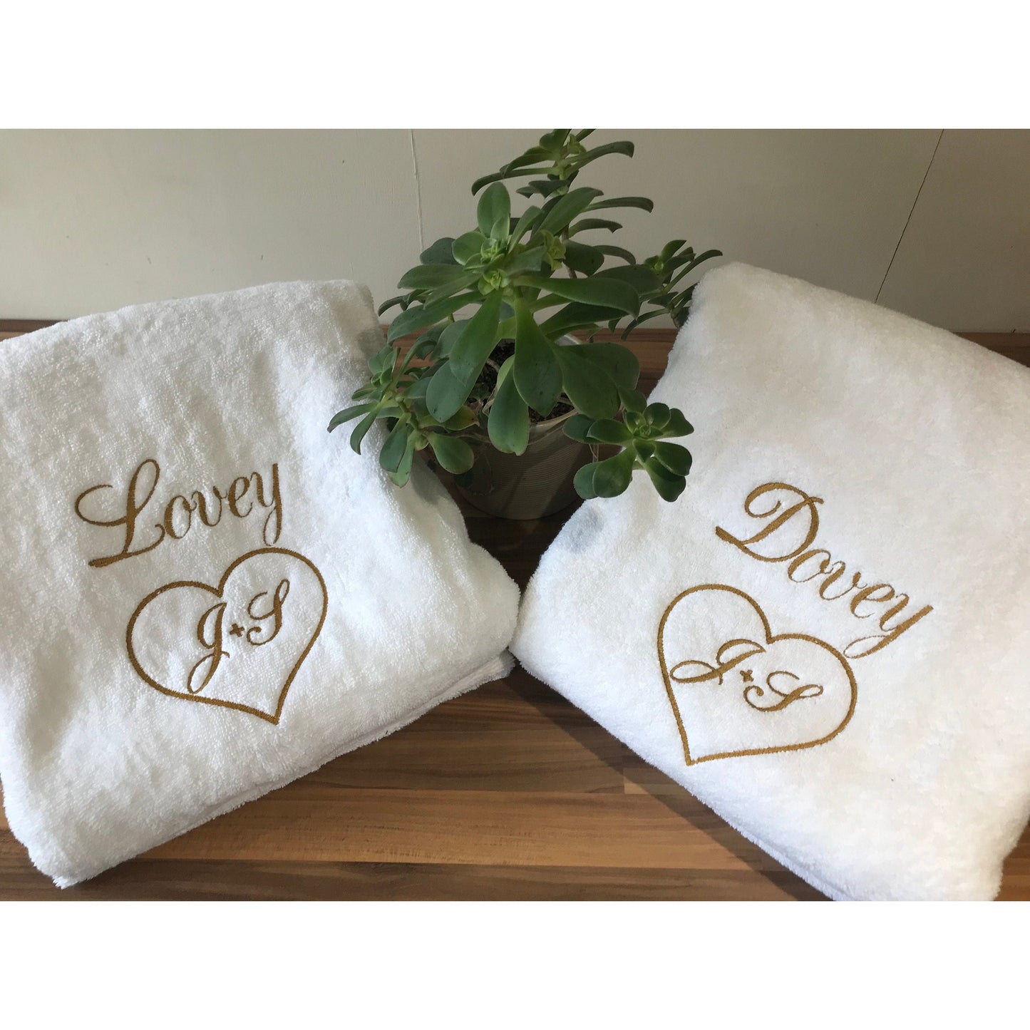 Premium Quality Extra Large Personalised Embroidered Towel Set of